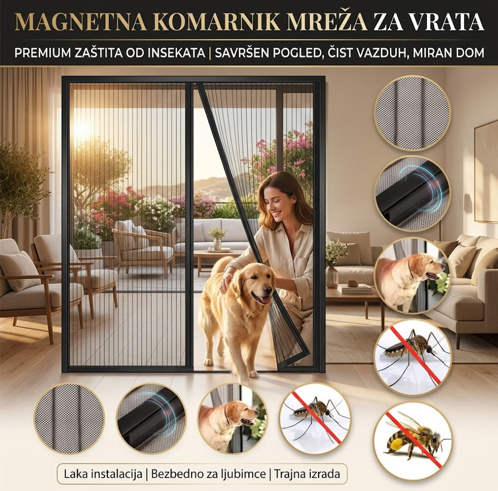 🦟 Magnetni Komarnik Mreža Za Vrata-🌿 Svež vazduh, bez insekata.