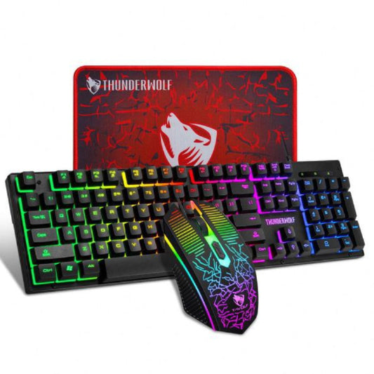 Tastatura + Miš + Podloga T-Wolf TF-31 Gaming Combo Set 3-1 rgb crna